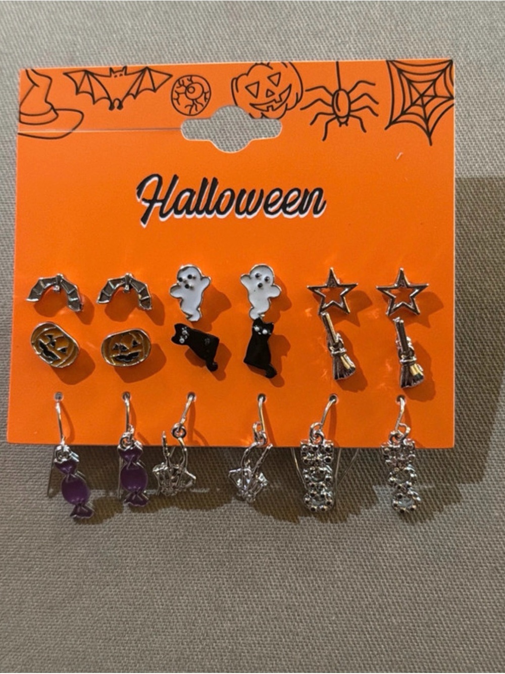 Kohl's Halloween Kids Earring Set - Orange, Black, Purple & Silver